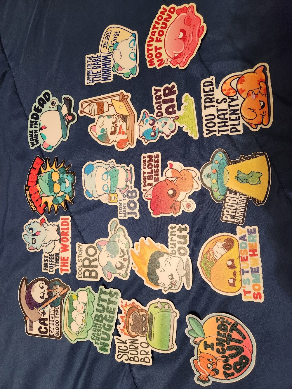 18 Chubble Gum Stickers Collection - Colorful Character Set